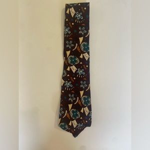 Vintage Tie Daniel Adam brown floral